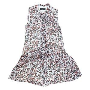 SALONI Tilly Ruffle Sleeveless Mini Dress Zebra Leopard Animal Print XS $595